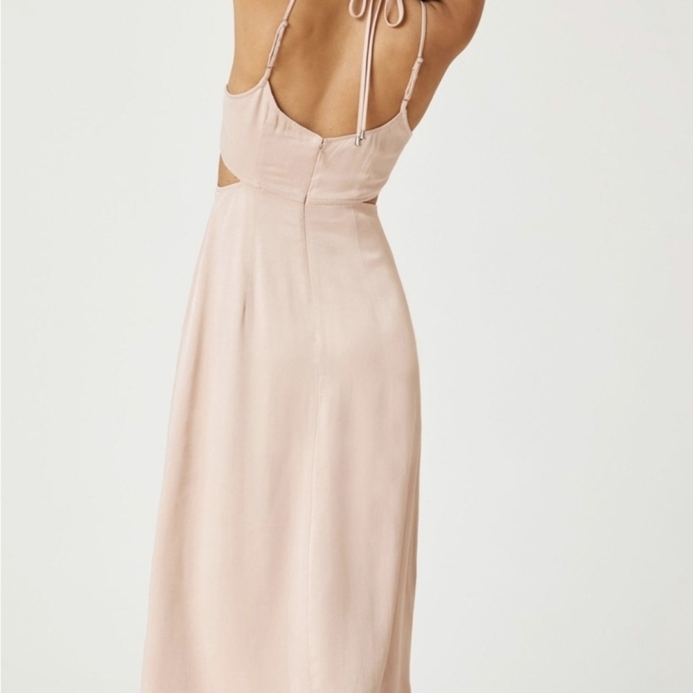 Anthropologie Pink Sleeveless Midi Dress with Slit - Picture 3 of 5